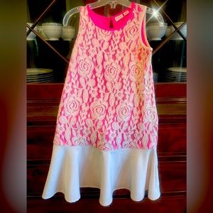 Ted Baker Girls Dress Pink Sleeveless Lace Size 10